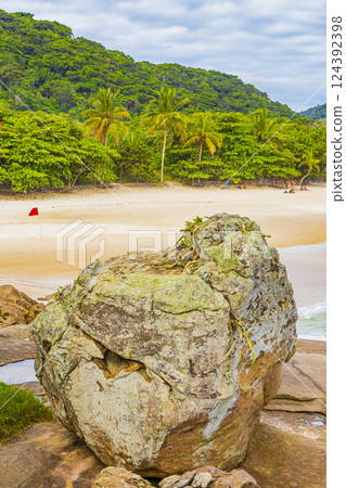 Rocks boulders Praia Lopes Mendes beach Ilha Grande island Brazil. 124392398