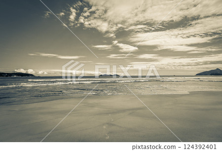 Praia Lopes Mendes beach on tropical island Ilha Grande Brazil. 124392401