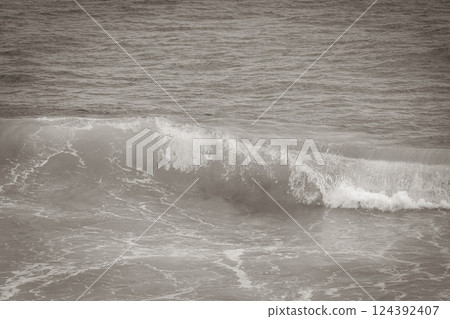 Strong waves Praia Lopes Mendes beach Ilha Grande island Brazil. 124392407
