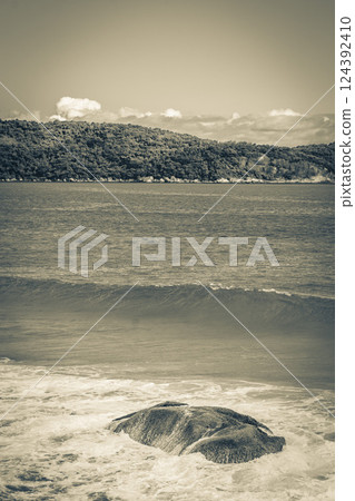 Rocks waves Praia Lopes Mendes beach Ilha Grande island Brazil. Rocks waves Praia Lopes Mendes beach Ilha Grande island Brazil. 124392410