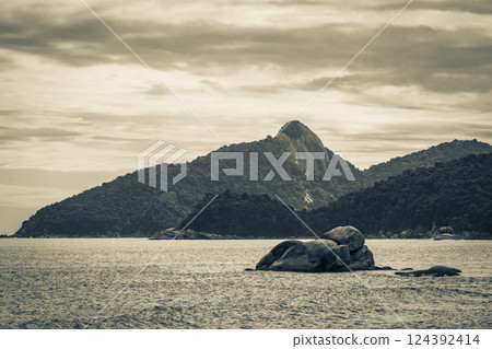 Praia Lopes Mendes beach on tropical island Ilha Grande Brazil. 124392414