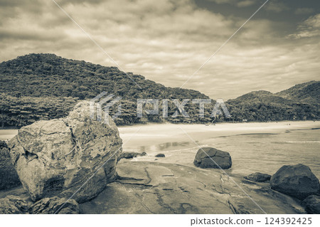Rocks waves Praia Lopes Mendes beach Ilha Grande island Brazil. Rocks waves Praia Lopes Mendes beach Ilha Grande island Brazil. 124392425