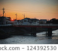 A town dyed in the sunset 124392530