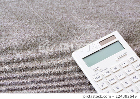 Floor carpet and calculator Floor carpet and calculator 124392649