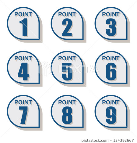 Illustration material: Number icon set 1 to 9 124392667