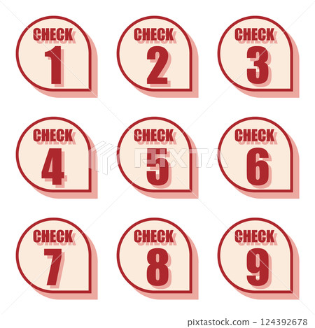 Illustration material: Number icon set 1 to 9 124392678