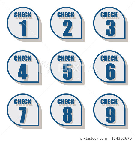 Illustration material: Number icon set 1 to 9 124392679