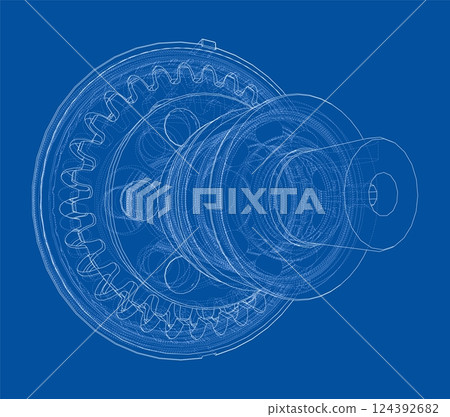 Wave Reducer. Vector illustration, 3d render Wave Reducer. Vector illustration, 3d render 124392682
