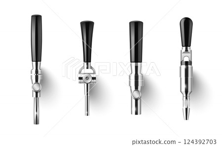 Beer tap mockups set isolated on white background 124392703