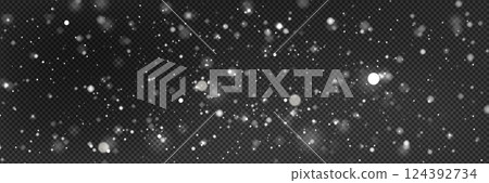 Snowflakes falling on transparent background Snowflakes falling on transparent background 124392734