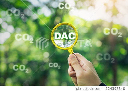 Carbon capture and climate tech concept. Direct Air Capture (DAC). Carbon capture and climate tech concept. Direct Air Capture (DAC). 124392848
