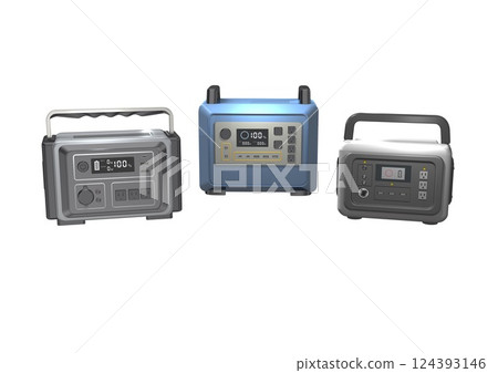 Portable power source (3DCG image) white background 124393146