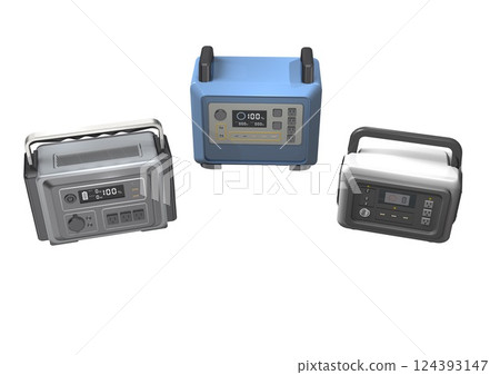 便攜式電源(3DCG圖像)白色背景 便攜式電源(3DCG圖像)白色背景 124393147