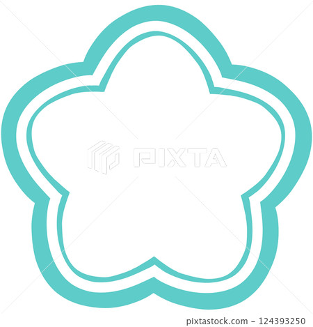 日式七花配兩條淡藍色線條 124393250