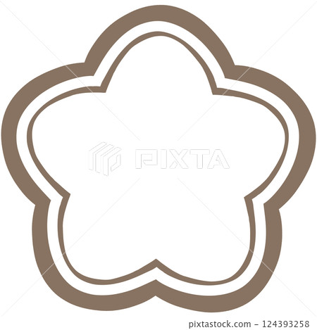 日式七花兩道棕線 124393258