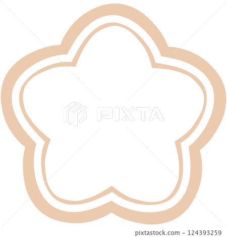 Japanese style seven flowers with two thin orange lines 124393259