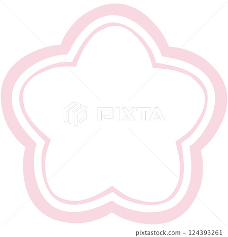 日式七朵花配兩條淡粉紅色線條 日式七朵花配兩條淡粉紅色線條 124393261