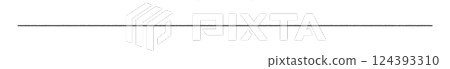 單手繪黑線 - 簡單水平分割線或切割線的裝飾部分材料 124393310