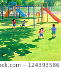 Children playing in the park 124393586