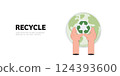 Recycle concept. Sustainable of Green Energy, Ecology and environment development. Flat Vector illustration. 124393600