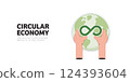 Circular Economy.The concept of future growth business and environment sustainable devellopment. Vector illustration. 124393604