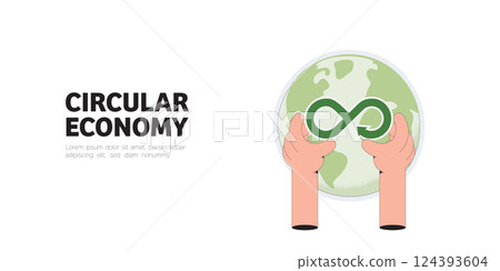 Circular Economy.The concept of future growth business and environment sustainable devellopment. Vector illustration. 124393604