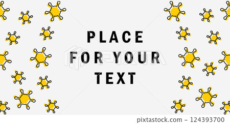 Vector illustration of a red virus with a black stroke in flat style on a white isolated background. The spread of viral diseases. Place for your text. Copy space. Vector illustration of a red virus with a black stroke in flat style on a white isolated background. The spread of viral diseases. Place for your text. Copy space. 124393700