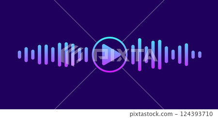Gradient waves of the equalizer isolated on blue background. EQ Vector Illustration Gradient waves of the equalizer isolated on blue background. EQ Vector Illustration 124393710