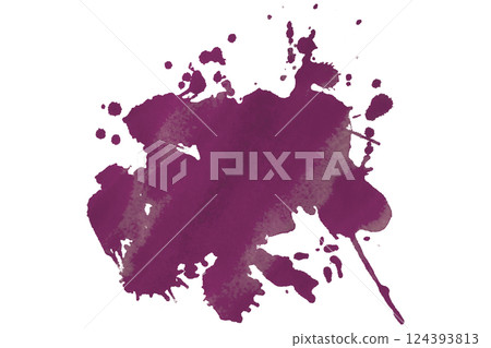 Dark purple brush paint stain isolated on transparent background 124393813