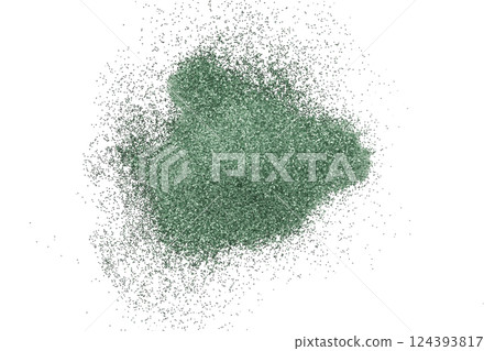 Green glitter powder isolated on transparent background 124393817