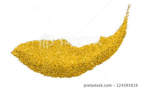 Yellow glitter powder isolated on transparent background. Yellow glitter powder isolated on transparent background. 124393819