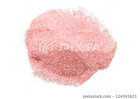 Pink glitter powder isolated on transparent background 124393823