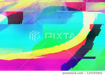 Retro Glitch Wave Art in Neon Pink, Blue, Green for 90s Y2K Aesthetic Retro Glitch Wave Art in Neon Pink, Blue, Green for 90s Y2K Aesthetic 124393902