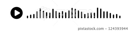 Audio wave. icon sound song. EQ. Podcast wave. Symbols on isolated background. Voice message. Vector illustration. Audio wave. icon sound song. EQ. Podcast wave. Symbols on isolated background. Voice message. Vector illustration. 124393944