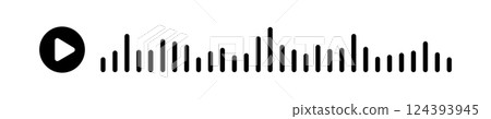 Audio wave. icon sound song. EQ. Podcast wave. Symbols on isolated background. Voice message. Vector illustration. Audio wave. icon sound song. EQ. Podcast wave. Symbols on isolated background. Voice message. Vector illustration. 124393945