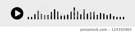 Audio wave. icon sound song. EQ. Podcast wave. Symbols on isolated background. Voice message. Vector illustration. 124393965