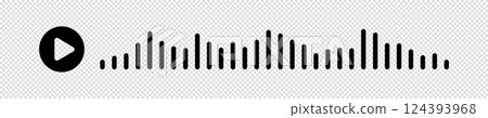 Audio wave. icon sound song. EQ. Podcast wave. Symbols on isolated background. Voice message. Vector illustration. 124393968