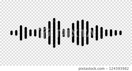 Black sound waves of the equalizer isolated on transparent background. Vector clipart Illustration 124393982