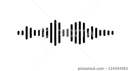 Black sound waves of the equalizer isolated on white background. Vector clipart Illustration 124393983