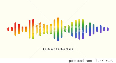 Colorful audio message wave or sound wave equalizer. Isolated background design musical sound wave. Vector illustration. 124393989