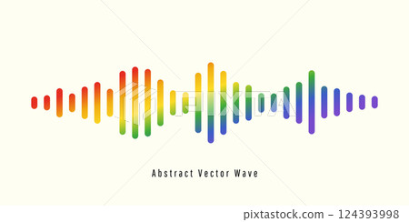 Colorful audio message wave or sound wave equalizer. Isolated background design musical sound wave. Vector illustration. 124393998