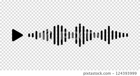 Audio voice message wave with play button on transparent background in messeger. Vector illustration for a website or application. The concept of people communicating through mobile app. 124393999