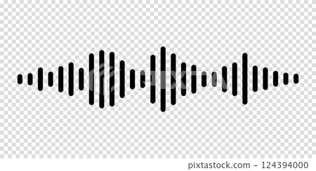 Black sound waves of the equalizer isolated on transparent background. Vector clipart Illustration Black sound waves of the equalizer isolated on transparent background. Vector clipart Illustration 124394000