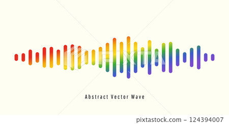 Colorful audio message wave or sound wave equalizer. Isolated background design musical sound wave. Vector illustration. 124394007
