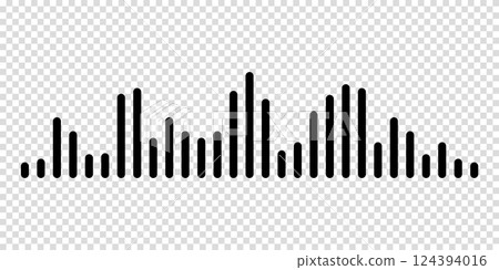Audio wave. icon sound song. EQ. Podcast wave. Symbols on isolated background. Voice message. Vector illustration. 124394016