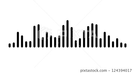 Audio wave. icon sound song. EQ. Podcast wave. Symbols on isolated background. Voice message. Vector illustration. 124394017