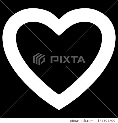白色心形符號 124394209