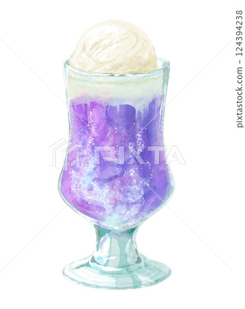 Cream soda watercolor illustration (purple, grape, grapes) 124394238