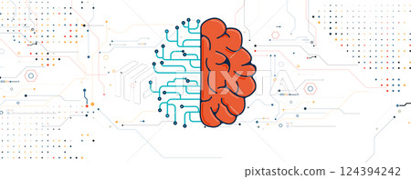 Abstract digital artificial intelligence  technology background 124394242