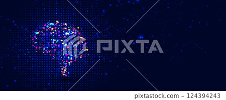 Abstract digital artificial intelligence  technology background 124394243